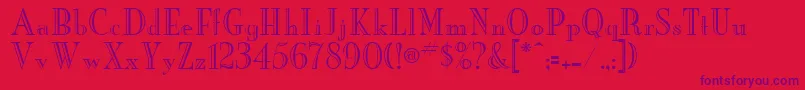 LakewoodEngraved Font – Purple Fonts on Red Background