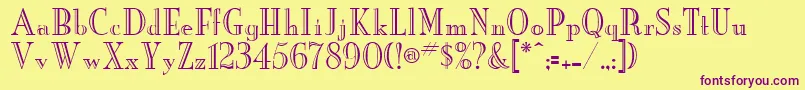 LakewoodEngraved Font – Purple Fonts on Yellow Background
