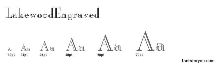LakewoodEngraved Font Sizes