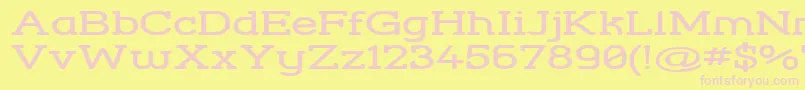StreetCornerSlabExtend-fontti – vaaleanpunaiset fontit keltaisella taustalla