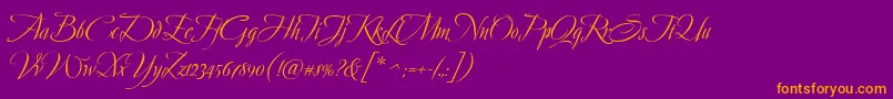 AvalonMedium Font – Orange Fonts on Purple Background