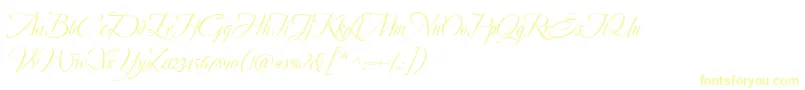 フォントAvalonMedium – 白い背景に黄色の文字