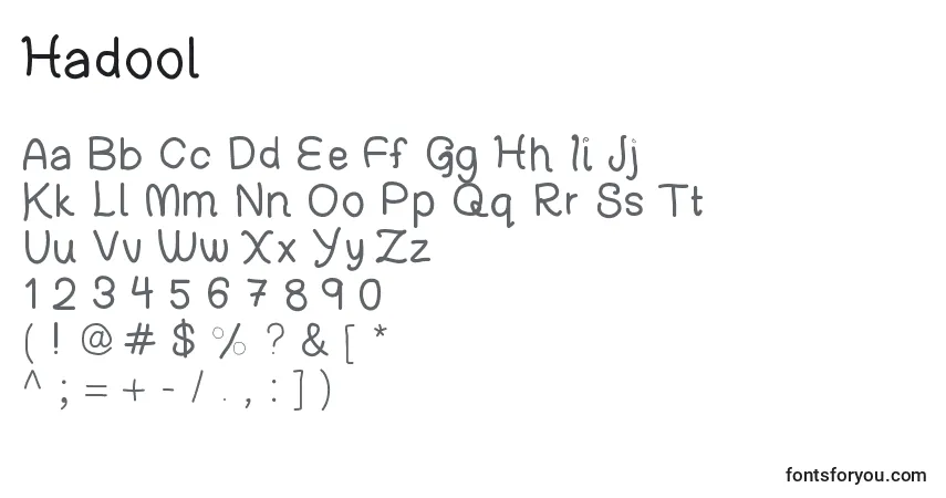 Schriftart Hadool – Alphabet, Zahlen, spezielle Symbole