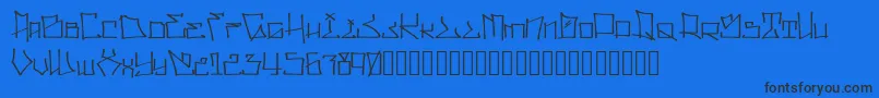 フォントWllWritrScrpt – 黒い文字の青い背景