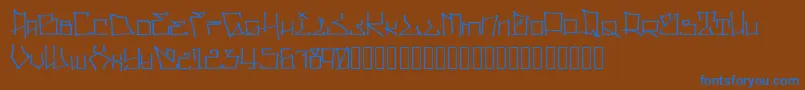 フォントWllWritrScrpt – 茶色の背景に青い文字