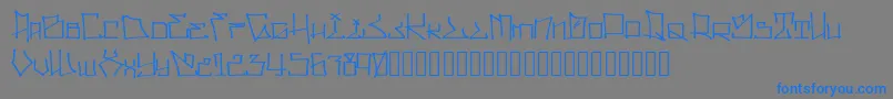 フォントWllWritrScrpt – 灰色の背景に青い文字