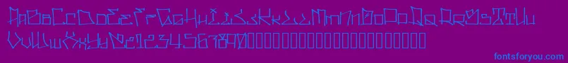 フォントWllWritrScrpt – 紫色の背景に青い文字