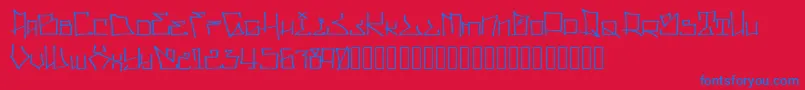 WllWritrScrpt-Schriftart – Blaue Schriften auf rotem Hintergrund