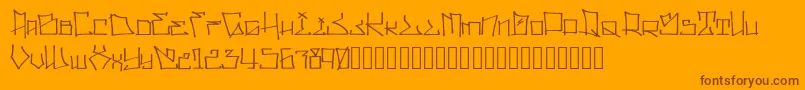WllWritrScrpt-Schriftart – Braune Schriften auf orangefarbenem Hintergrund
