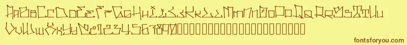 Шрифт WllWritrScrpt – коричневые шрифты на жёлтом фоне