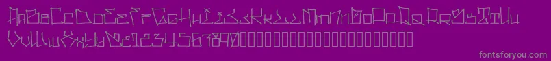 フォントWllWritrScrpt – 紫の背景に灰色の文字