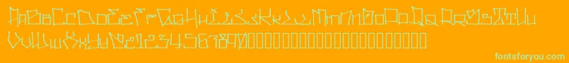 WllWritrScrpt Font – Green Fonts on Orange Background