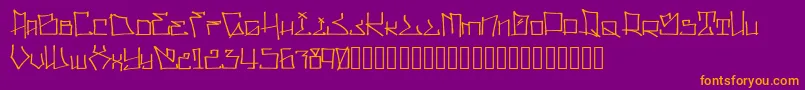 WllWritrScrpt-Schriftart – Orangefarbene Schriften auf violettem Hintergrund