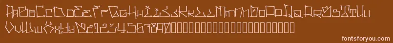 WllWritrScrpt-fontti – vaaleanpunaiset fontit ruskealla taustalla