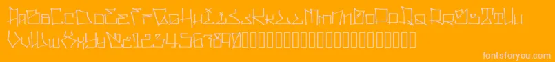WllWritrScrpt-Schriftart – Rosa Schriften auf orangefarbenem Hintergrund