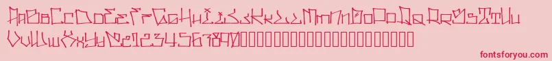 フォントWllWritrScrpt – ピンクの背景に赤い文字