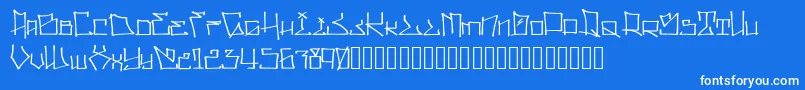 Шрифт WllWritrScrpt – белые шрифты на синем фоне