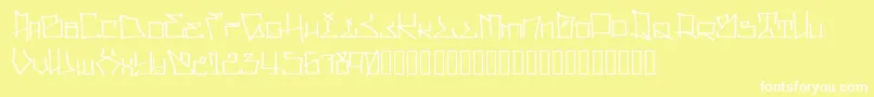 WllWritrScrpt-Schriftart – Weiße Schriften auf gelbem Hintergrund