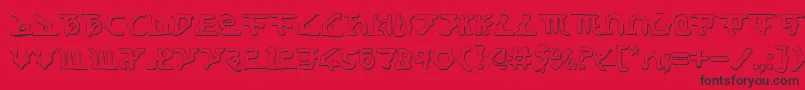 フォントHomeworldTranslatorShadow – 赤い背景に黒い文字