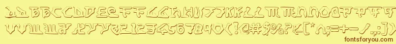 HomeworldTranslatorShadow Font – Brown Fonts on Yellow Background