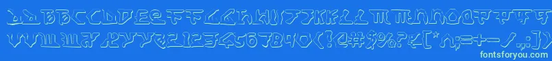 HomeworldTranslatorShadow Font – Green Fonts on Blue Background