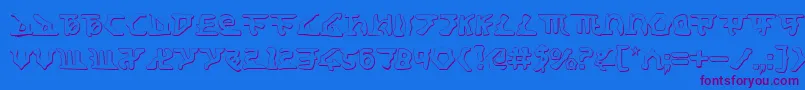 HomeworldTranslatorShadow Font – Purple Fonts on Blue Background