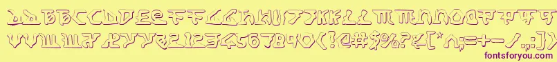 HomeworldTranslatorShadow Font – Purple Fonts on Yellow Background