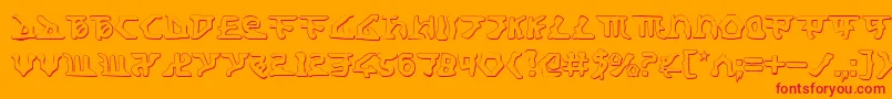 フォントHomeworldTranslatorShadow – オレンジの背景に赤い文字