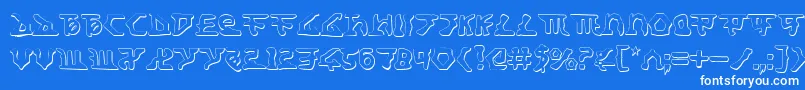 フォントHomeworldTranslatorShadow – 青い背景に白い文字