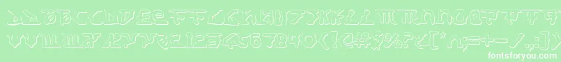 フォントHomeworldTranslatorShadow – 緑の背景に白い文字