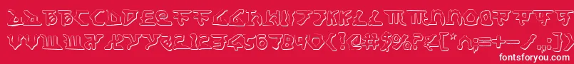 HomeworldTranslatorShadow-Schriftart – Weiße Schriften auf rotem Hintergrund