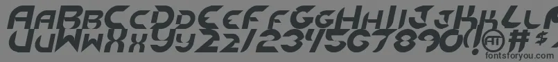 フォントNewdigitalItalic – 黒い文字の灰色の背景