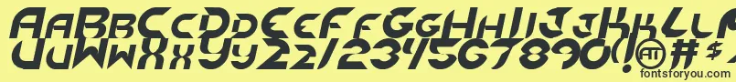 Fonte NewdigitalItalic – fontes pretas em um fundo amarelo