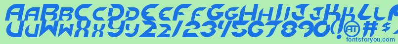 フォントNewdigitalItalic – 青い文字は緑の背景です。