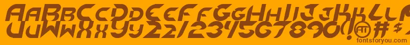 fuente NewdigitalItalic – Fuentes Marrones Sobre Fondo Naranja