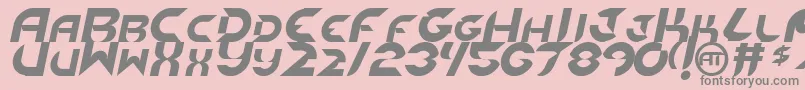 フォントNewdigitalItalic – ピンクの背景に灰色の文字