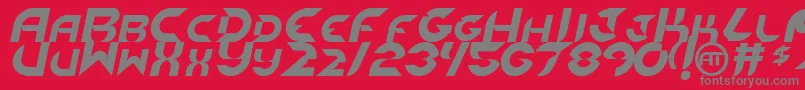 フォントNewdigitalItalic – 赤い背景に灰色の文字