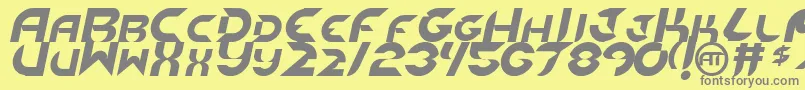 NewdigitalItalic Font – Gray Fonts on Yellow Background