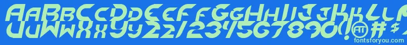 NewdigitalItalic Font – Green Fonts on Blue Background