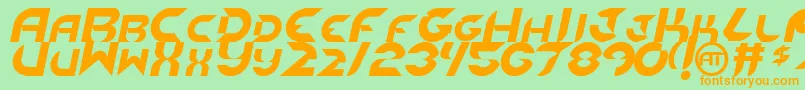 NewdigitalItalic Font – Orange Fonts on Green Background