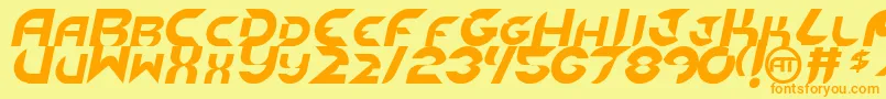 NewdigitalItalic Font – Orange Fonts on Yellow Background