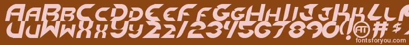 フォントNewdigitalItalic – 茶色の背景にピンクのフォント