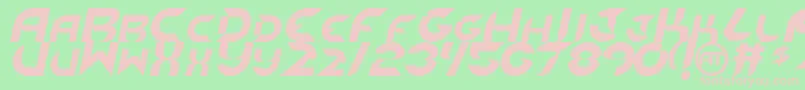 Fonte NewdigitalItalic – fontes rosa em um fundo verde