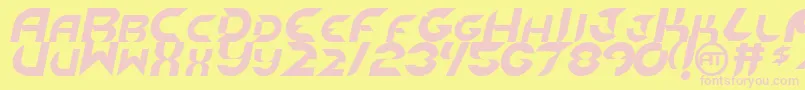 Fonte NewdigitalItalic – fontes rosa em um fundo amarelo