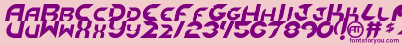 Fonte NewdigitalItalic – fontes roxas em um fundo rosa