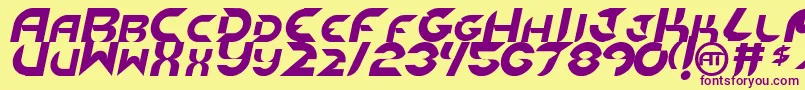 NewdigitalItalic Font – Purple Fonts on Yellow Background