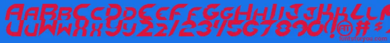 NewdigitalItalic Font – Red Fonts on Blue Background