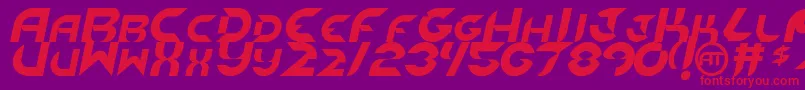 Fonte NewdigitalItalic – fontes vermelhas em um fundo violeta