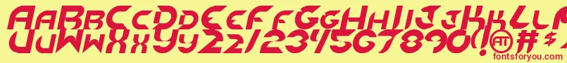 NewdigitalItalic Font – Red Fonts on Yellow Background