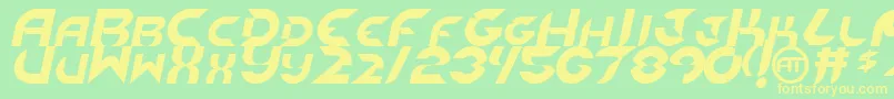 NewdigitalItalic Font – Yellow Fonts on Green Background